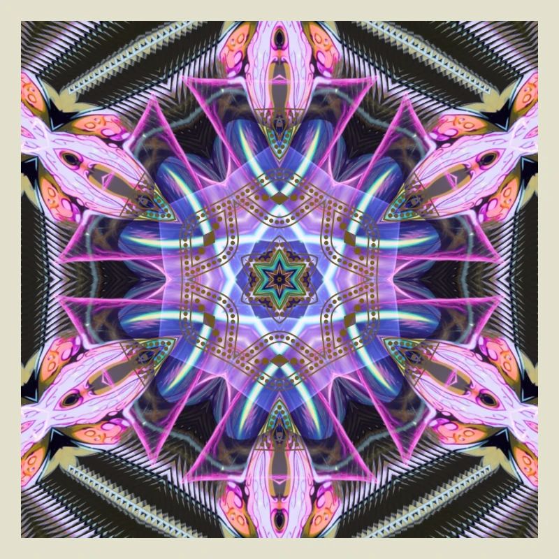 Psychedelic Neon Mandala Pattern