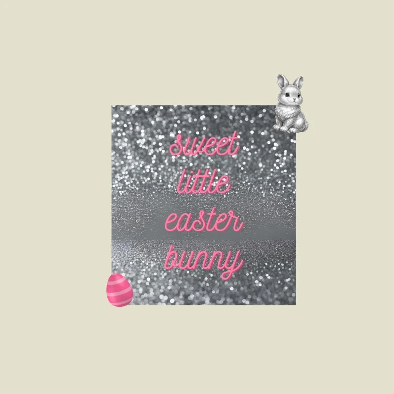 Cute Easter bunny in glitter design