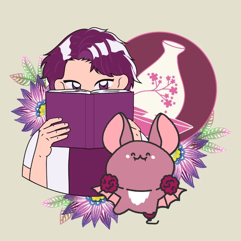 Manga Reader, Sake and Bat with Prosthesis