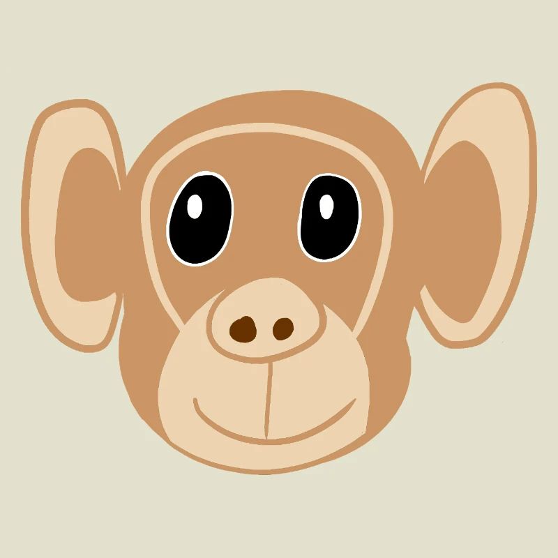 Visage de singe mignon imprimé Singe Monkey Monkey Kids
