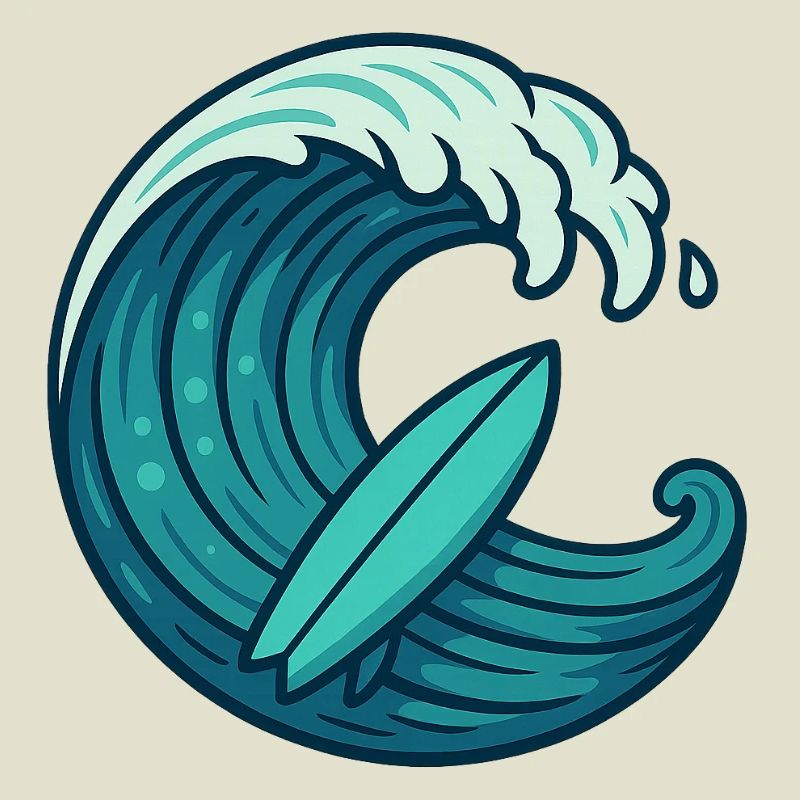 Surf Wave - Conception de planche de surf rétro