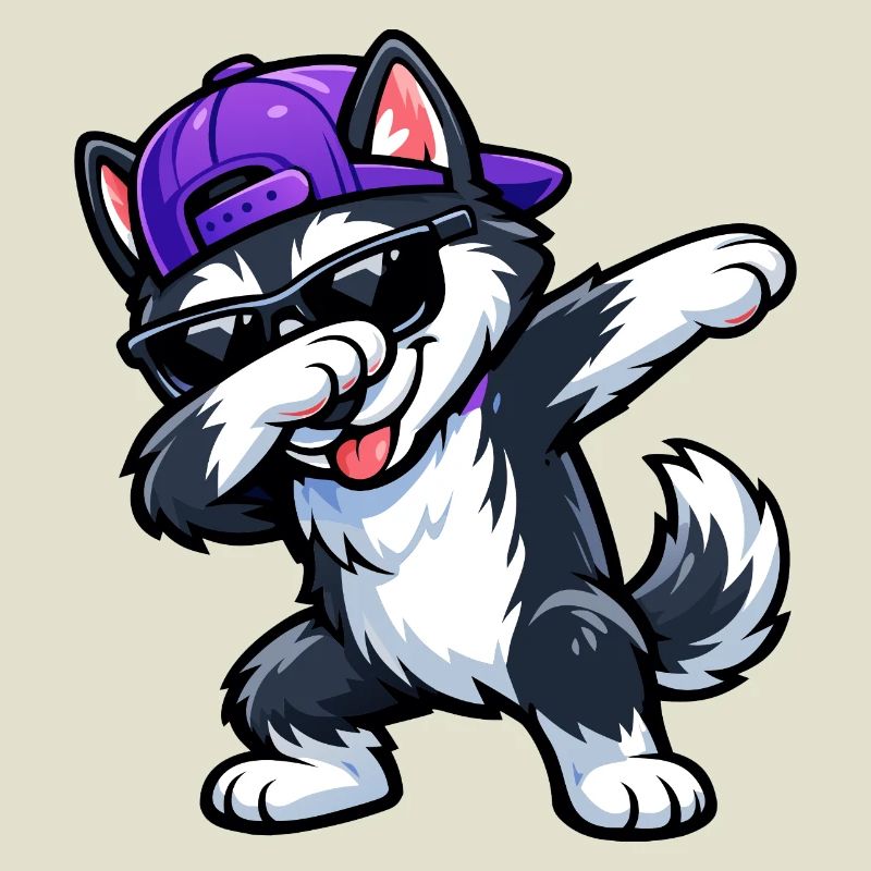 Dabbing Husky