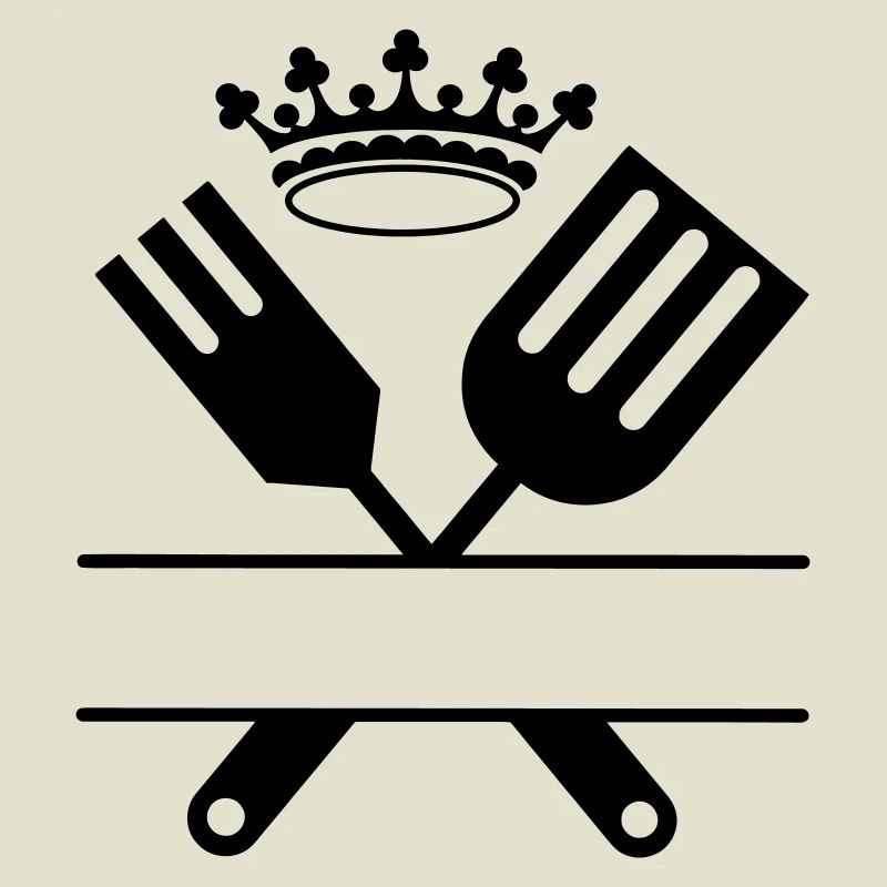Monogramme de couverts de barbecue avec couronne