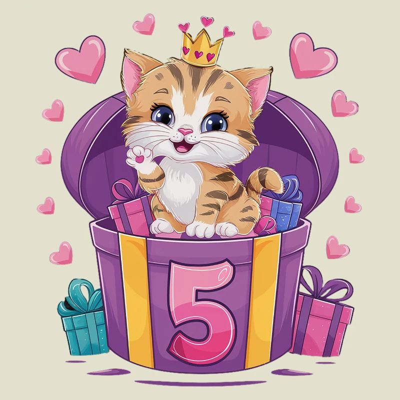 Chat mignon - 5e anniversaire - 5 ans