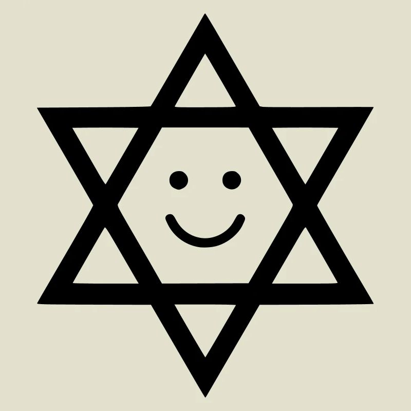 Lustiger Davidstern mit Smiley Gesicht
