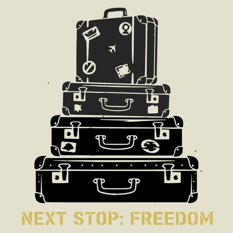 Suitcase Stack Freedom Saying
