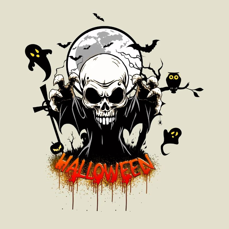 Skull with sharp teeth