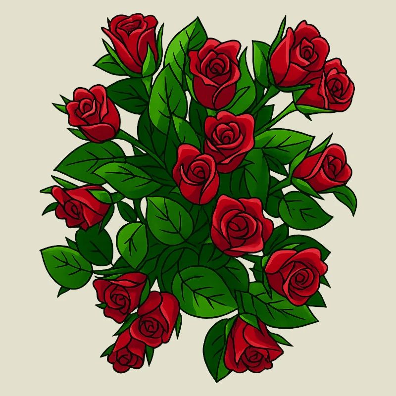 Roses élégantes en fleurs