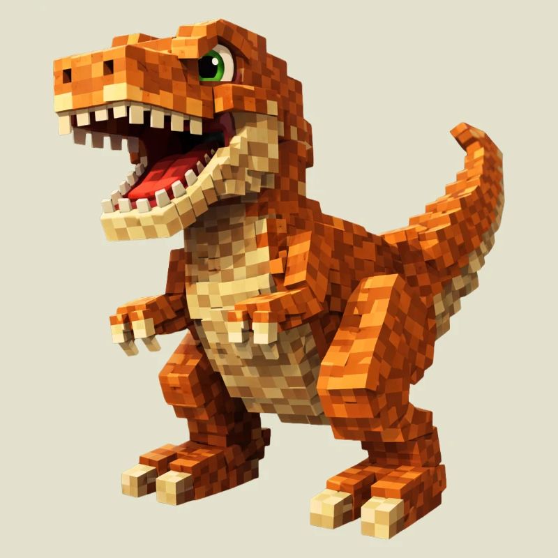 Oranger Pixel-T-Rex