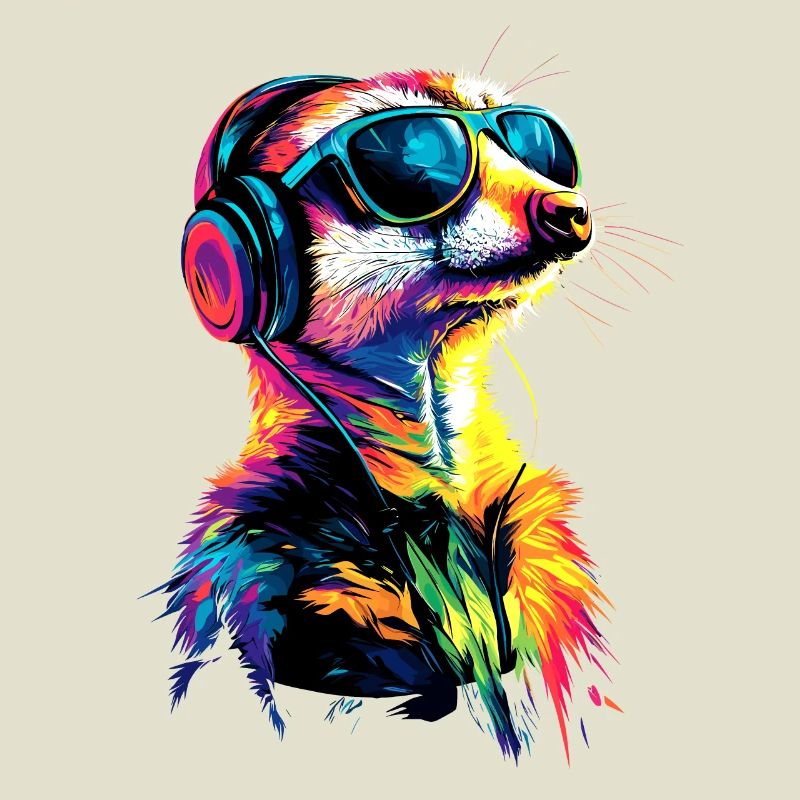 Erdmännchen Sonnenbrille Bunt Süßes Erdmännchen