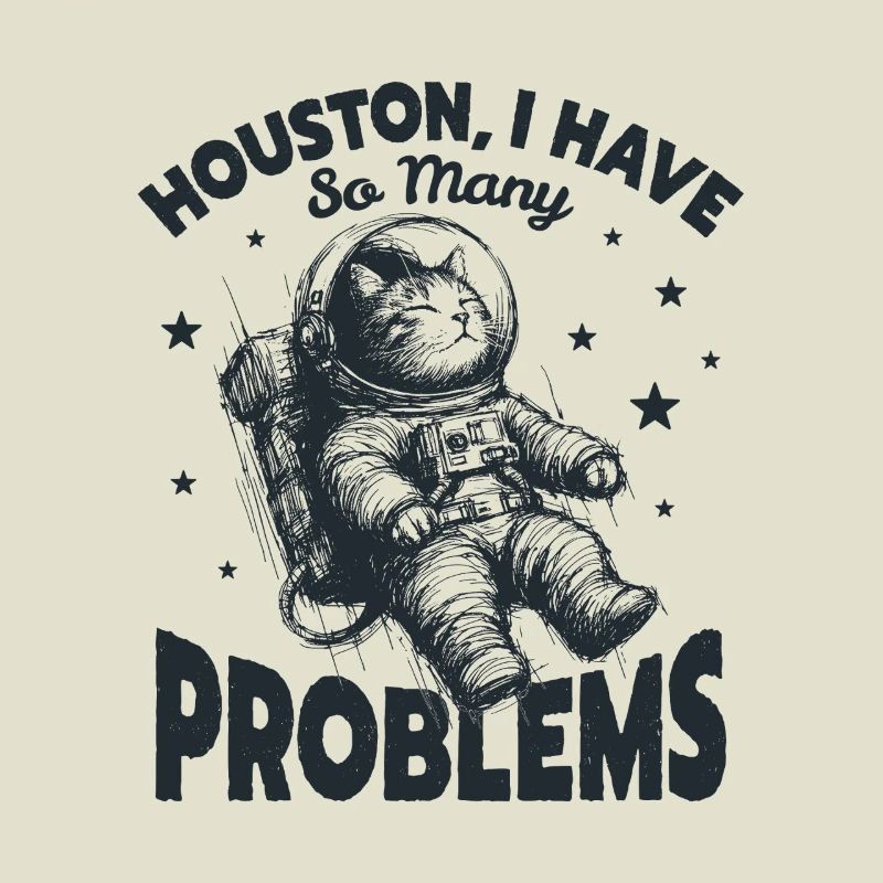 Houston J’ai tellement de problèmes drôle de chat de l’espace