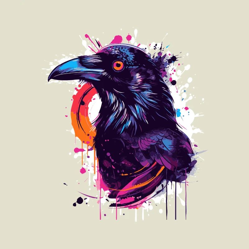 Explosion de couleur Corbeau Éclaboussure de néon