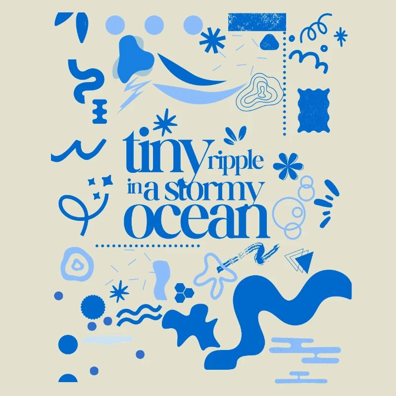 Tiny ripple in a stormy ocean (busy pattern)