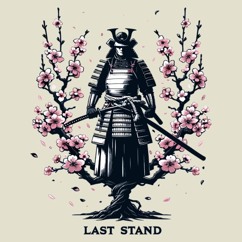 Samurai in the magic of cherry blossoms