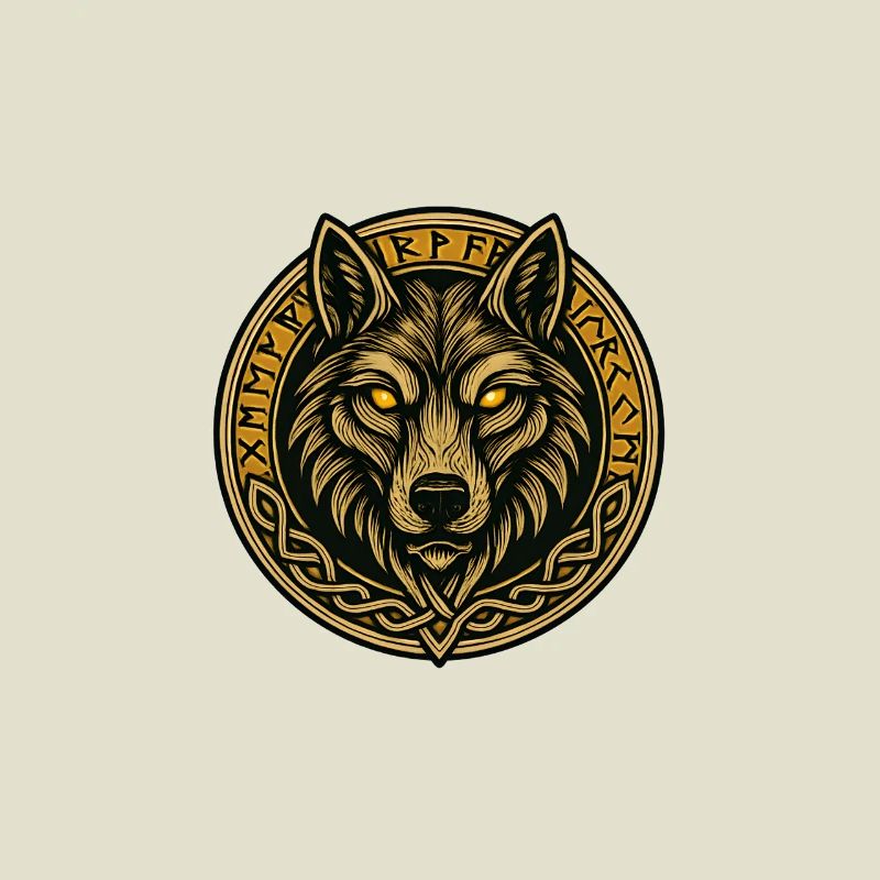 Wolfsmedaillon mit Runenring
