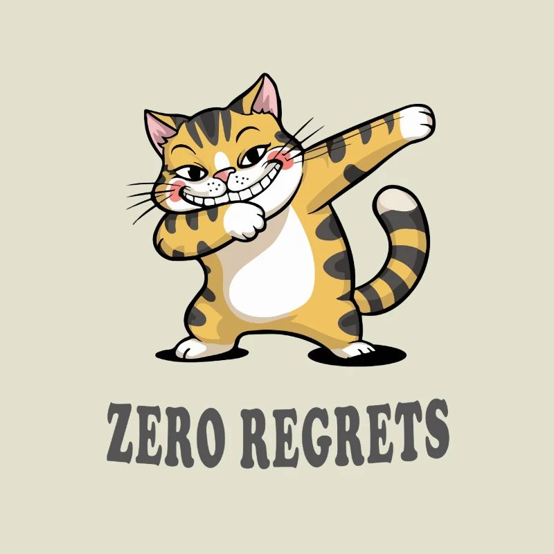 Zero Regrets Funny Cat Sarcasm Design