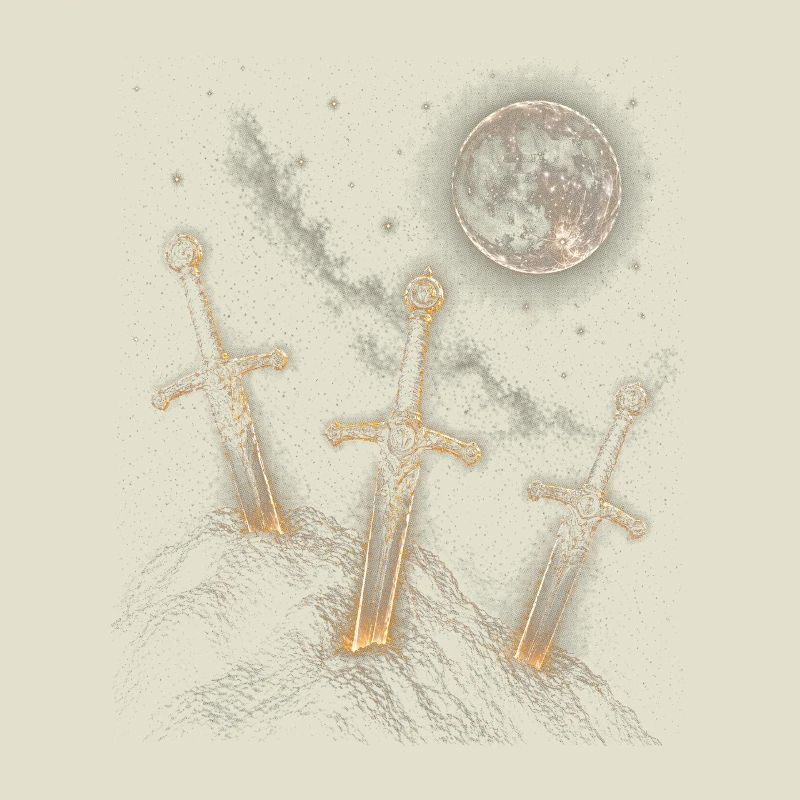 Trois épées au clair de lune
