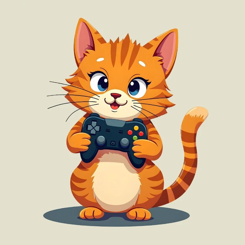 Kitten with game controller