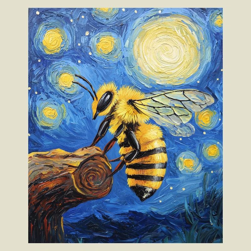 Bee Van Gogh Style Starry Night