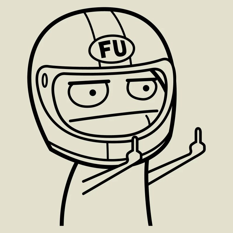 FU Meme mit Motorradhelm (Farbe änderbar)