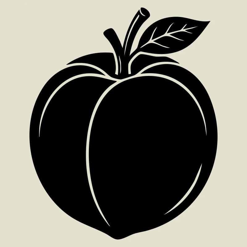 Peach Fruit Silhouette
