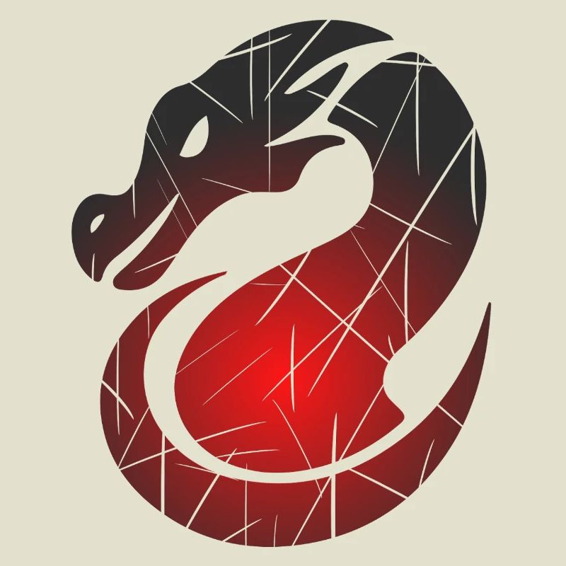 Roter Drachen mit Split-Textur