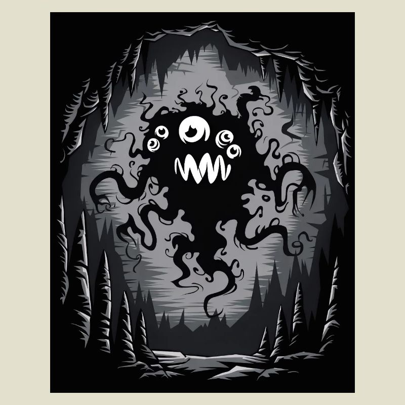 Dark Cave Monster Tentacle Graphic