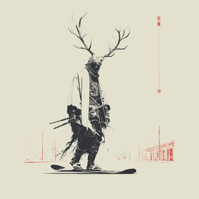 Waldgeist mit Geweihbaum