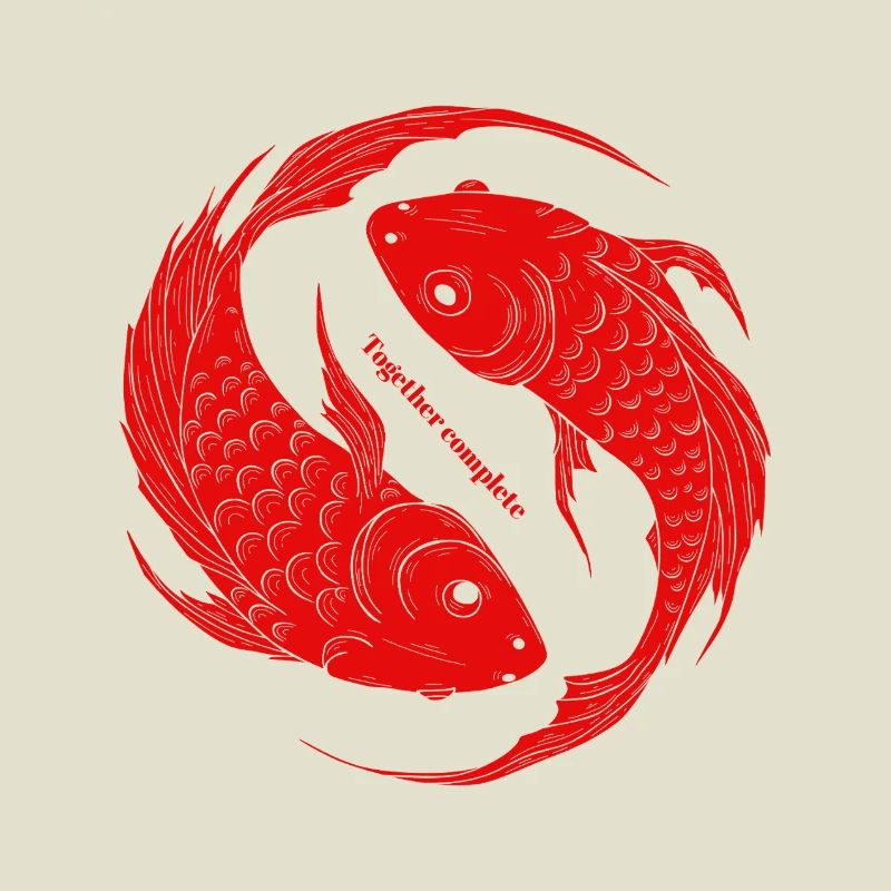 Ensemble Complet - Yin Yang Fish Koi