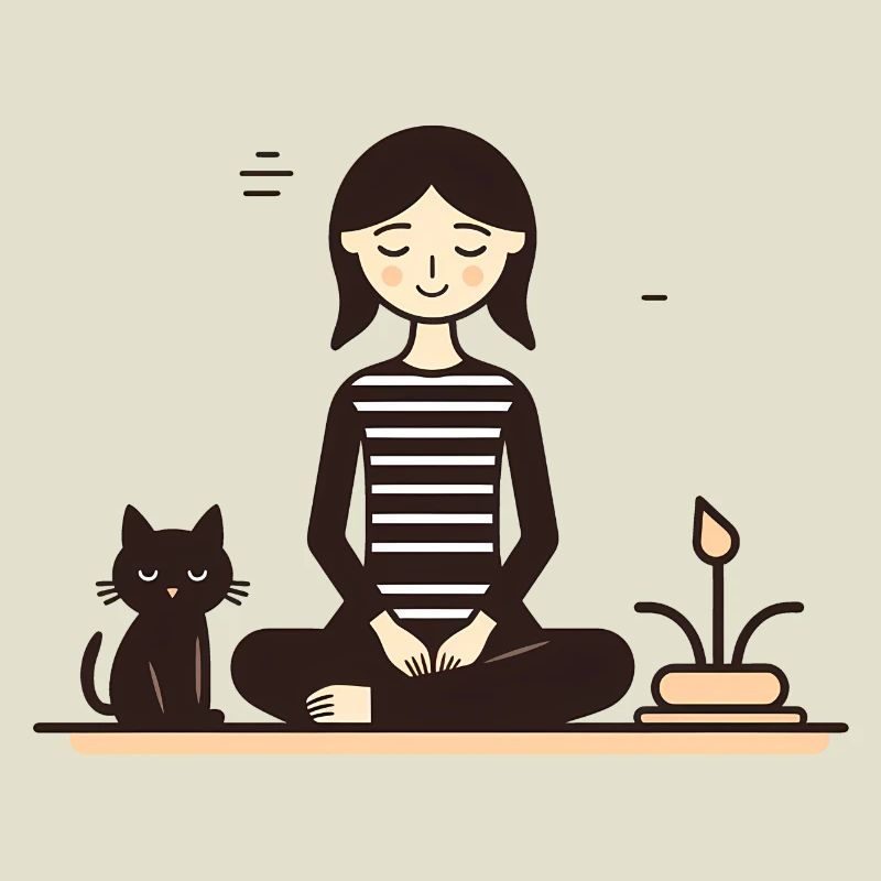 Relaxing with a cat