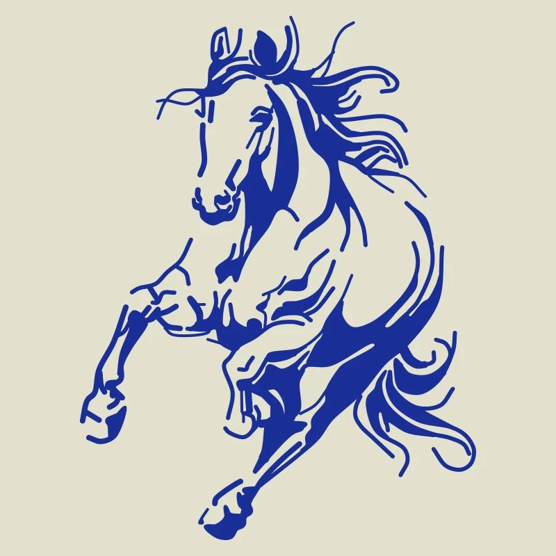 Dynamisches Blaues Linienpferd