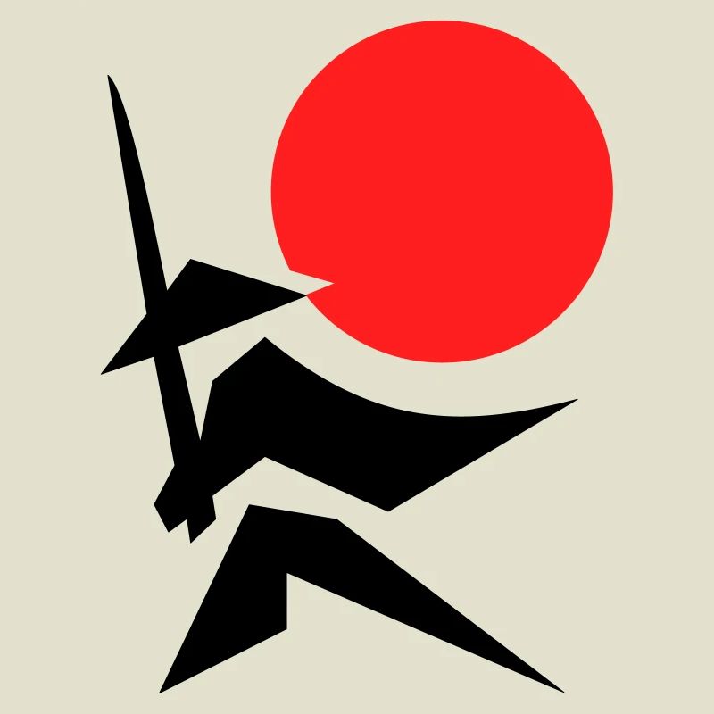 Abstract Image with Samurai Red Black