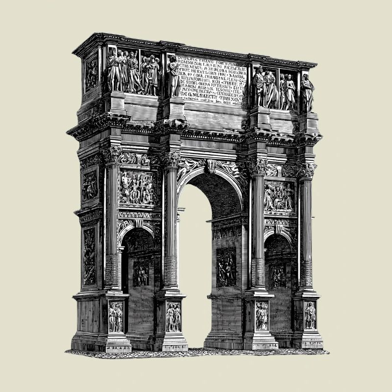 Arc de triomphe romain – Gravure antique