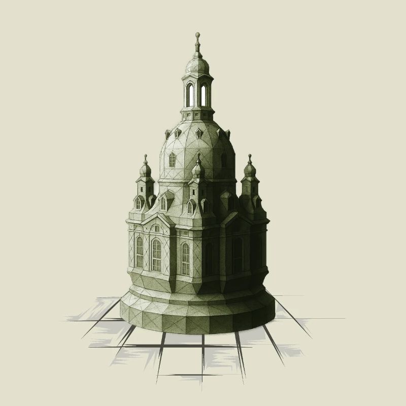Low Poly Chess Checkers Frauenkirche