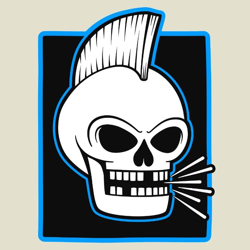 Skull Mohawk Punk Graphic