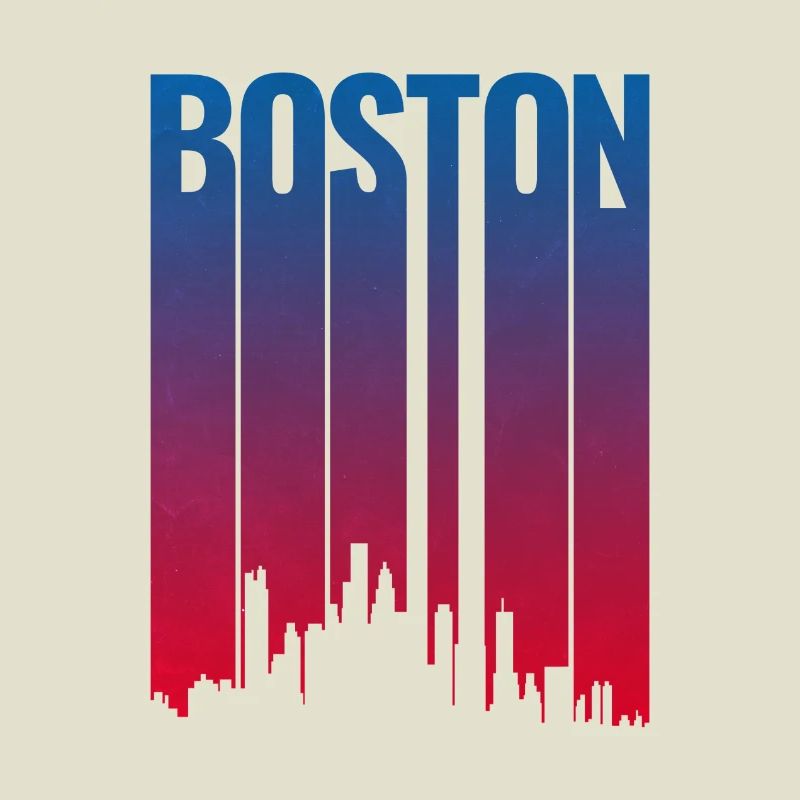 Boston Skyline Gradient Night