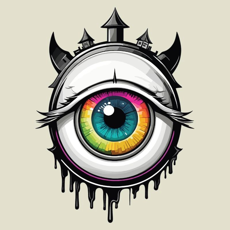 Oeil avec cornes
