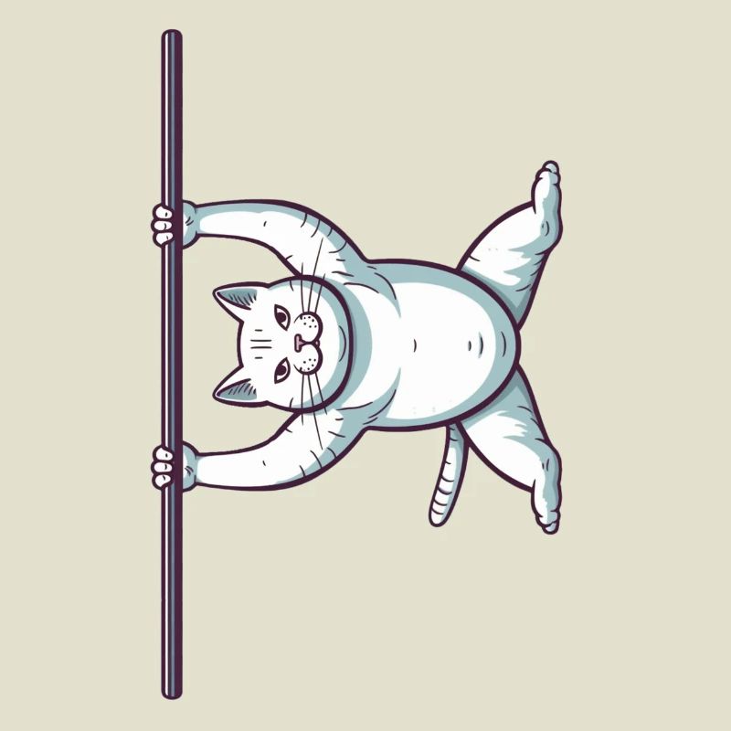 Chat comique blanc dans Iron X