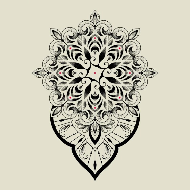 Mandala graphique dot work