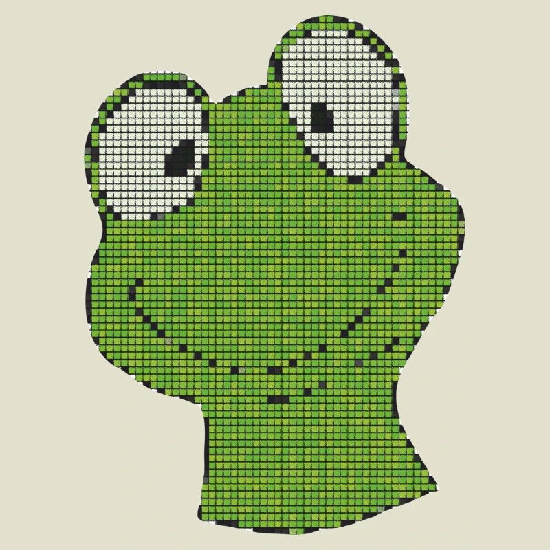 Pixel Frog Green Pixel Smiley