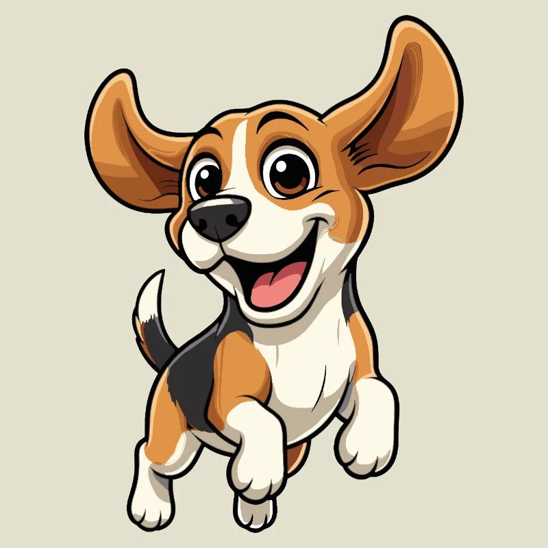 Fröhlicher Beagle Sprung