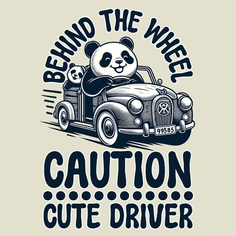 Panda Behind the Wheel – Caution: Cute Driver!