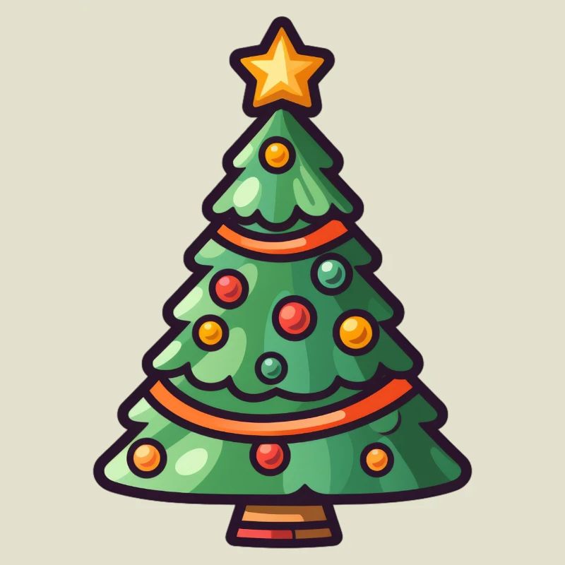 Conception de dessin animé d’arbre de Noël festif