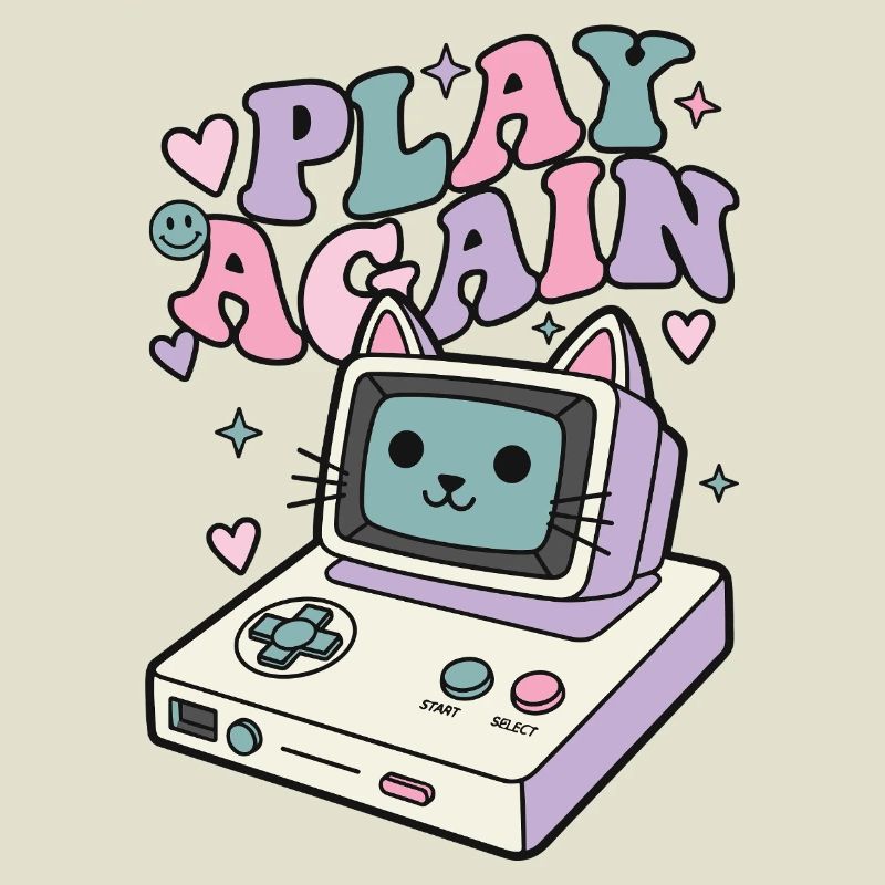 Play Again Cat Retro