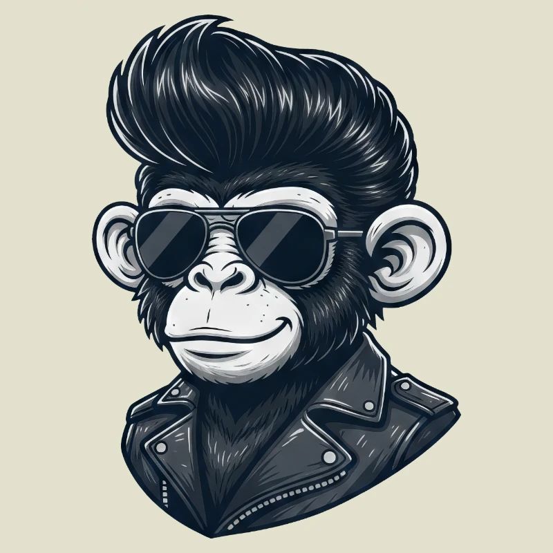 Cool Monkey Chimpanzee Sunglasses Rock and Roll