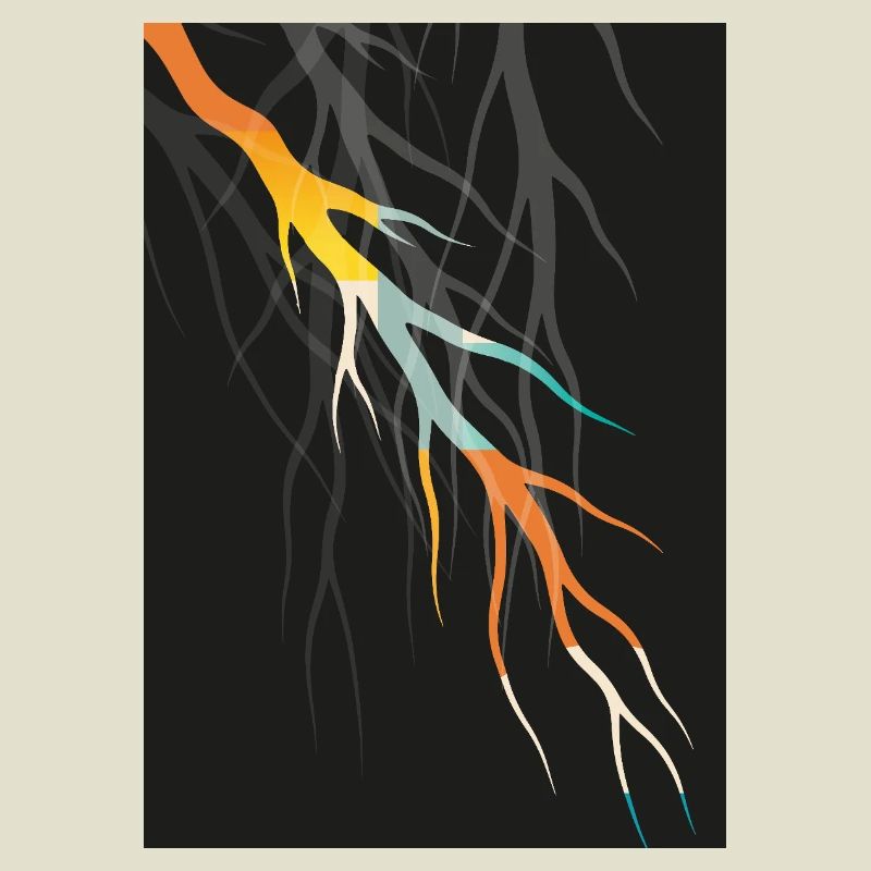 Abstract Root Art Geometric Modern Art