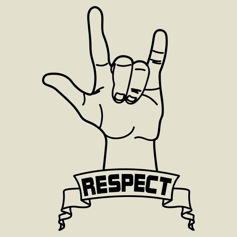 Hand gesture respect with text RESPECT