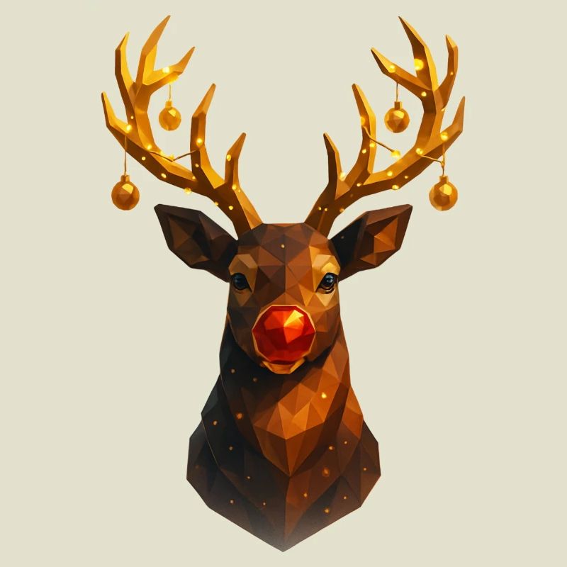 Renne de Noël Low Poly