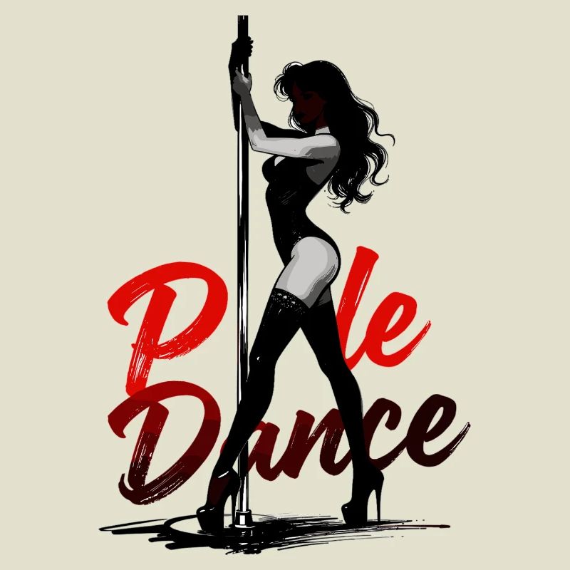 Pole Dance Silhouette – Elegant Pin-Up Art