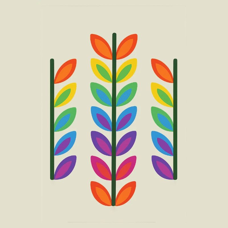 Regenbogenblatt-Design im lebendigen Stil